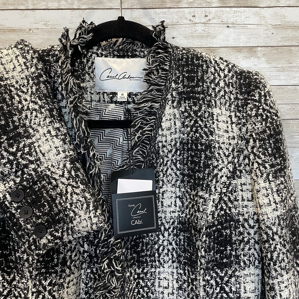 CAbi Womens 4 Blazer Tweed Plaid #909 Carol Anderson by Invitation NWT New